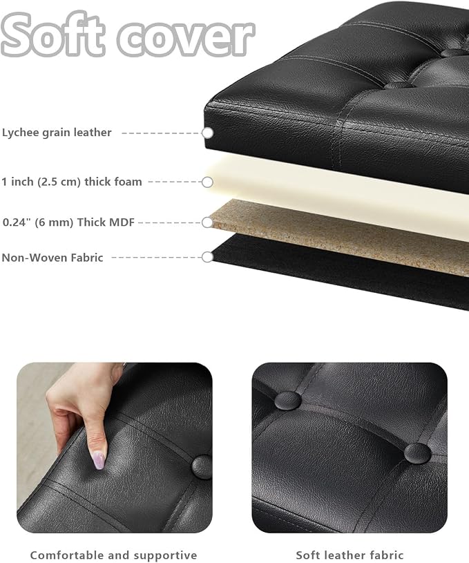 Bsketa Storage Ottoman, Folding Foot Stool - Image 3