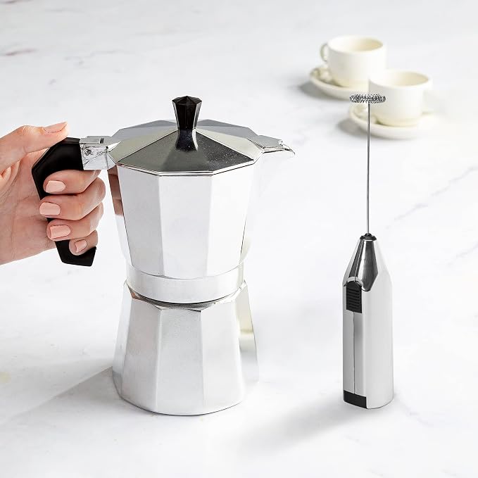 Primula Stovetop Espresso Maker and Handheld Electric Milk Frother Gift Set - Image 2