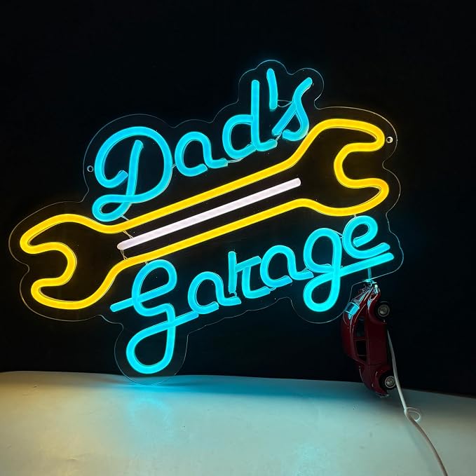 Dads Garage Neon Sign for Garage Decoration, Dad's gift Led Neon Light Up Sign by TAGEEKOONeonSigns