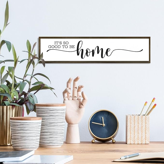 It's So Good To Be Home Sign, Home Wall Decor Wood Framed, Wooden Box Sign Desk - Image 6