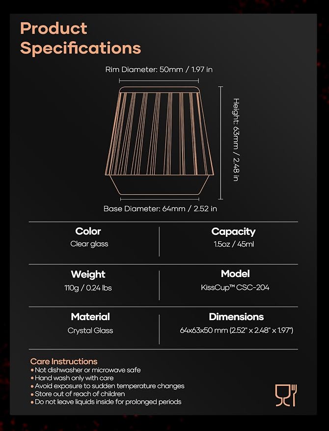 Cocinare Espresso Cups Set of 2, Crystal Clear Espresso Shot Glasses, Ideal - Image 6