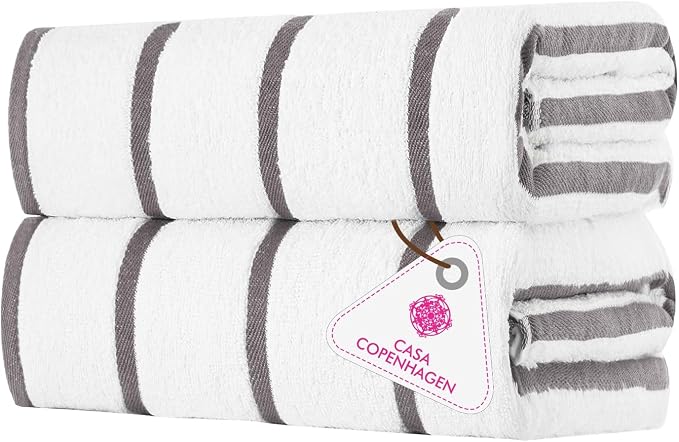 CASA COPENHAGEN Cabana Pool 2Pcs 100% Egyptian Cotton XL Designer Bathsheet by CASACOPENHAGEN