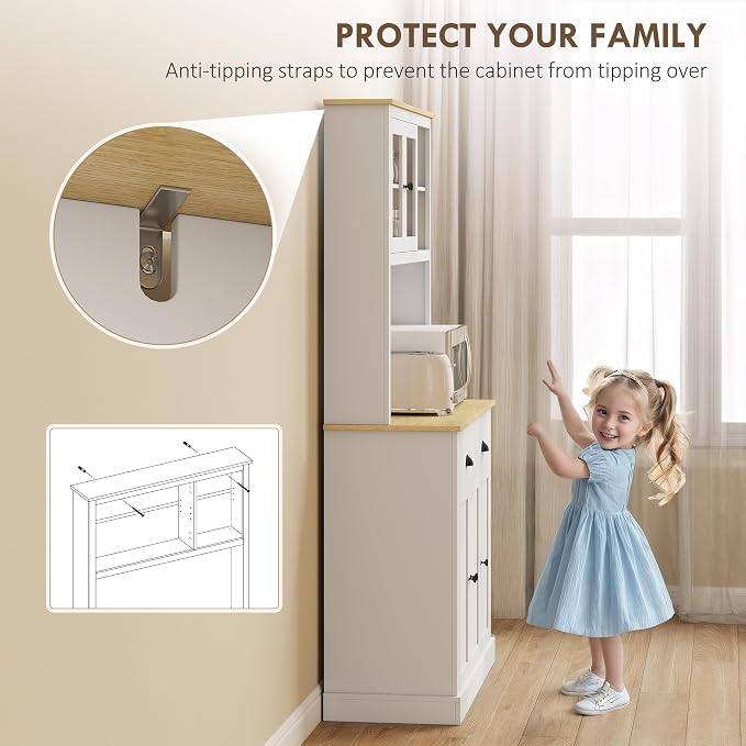 HOMCOM Kitchen Pantry Storage Cabinet - Image 6