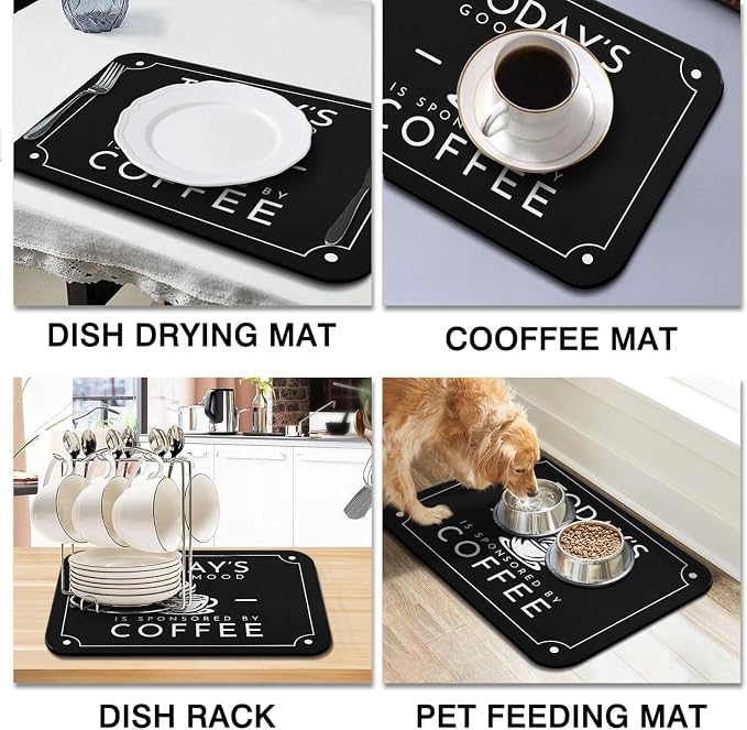 Coffee Mat - Fashion Absorbent Drying Mat Waterproof Protects Kitchen - Maker - Image 4