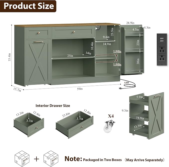 HOSTACK Multifunctional Storage Cabinet - Image 3