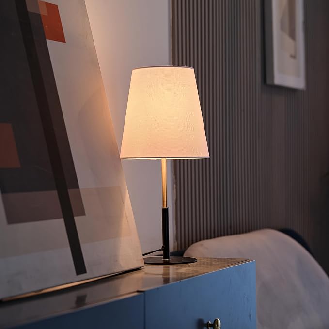 GLOBE Electric 61000045 16" Table Lamp, Matte Black, Brass Accents, On/Off - Image 2