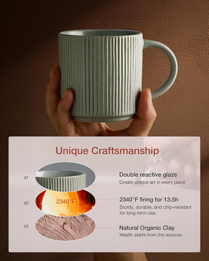 famiware Coffee Mug Set for 6, Star 12 oz Catering Mugs Cup Set - Image 6