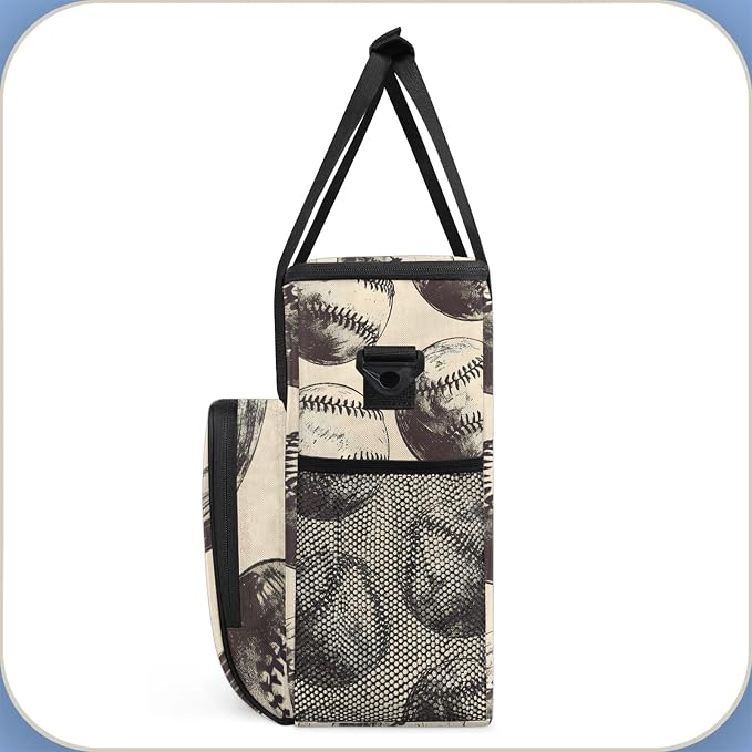 Retro Baseball Coffee Maker Carring Bag, Large Insulated Storage Organizer Case - Image 4