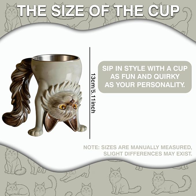 Maine Coon Cat Mug, 2-in-1 Funny Novelty Coffee Cup Transforms into Cat - Image 4
