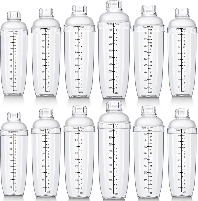 Lallisa 12 Pcs Plastic Cocktail Shaker Drink Mixer by Lallisa