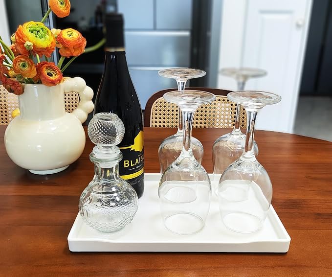 White Serving Tray, Hard Plastic Tray | - Image 4