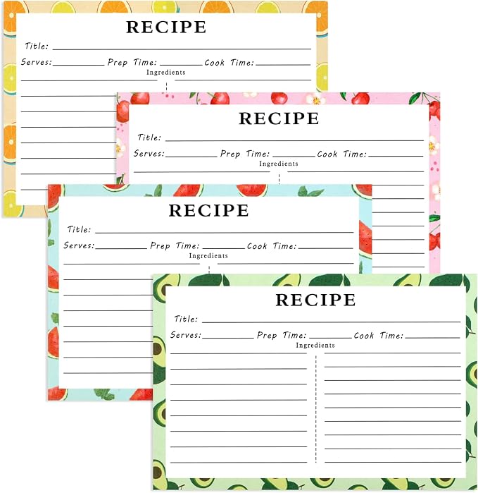 72 Blank Recipe Cards for Bridal Shower and Wedding by PECULA