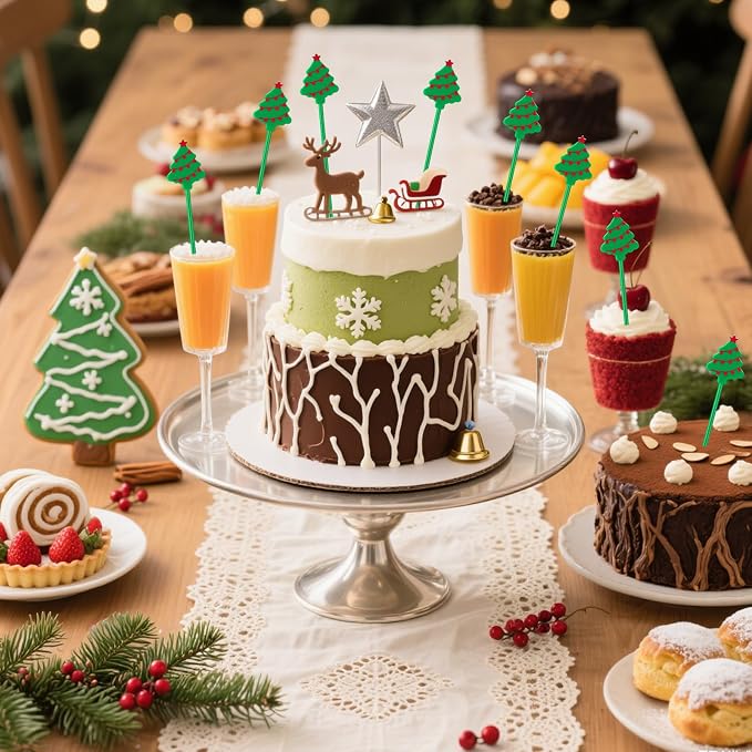 36Pcs Christmas Drink Stirrers, Tree Coffee Stir Sticks | Reusable Holiday - Image 4