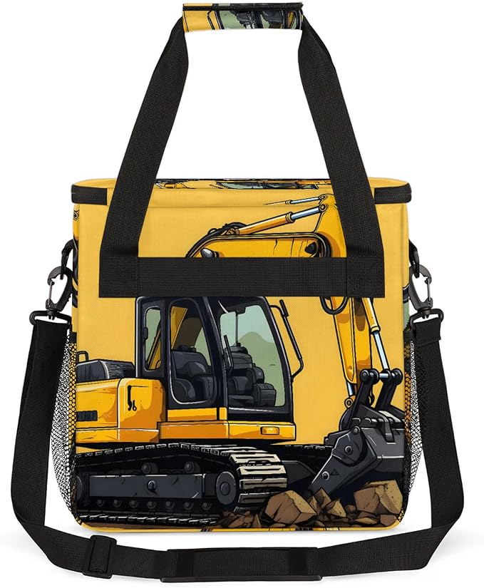 Construction Excavator Bulldozer Construction Vehicle Coffee Maker Carring Bag - Image 5