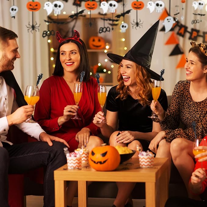 SiliFine 30 Pcs Halloween Swizzle Sticks Plastic Coffee and Cocktail Stirrers - Image 5