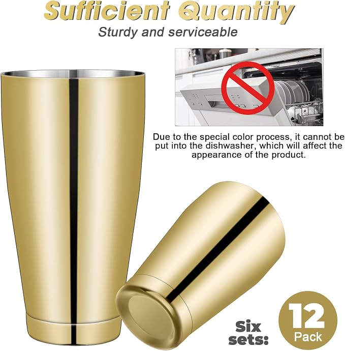 Sabary 12 Pcs Cocktail Shakers Professional Bar Shaker Boston Set Stainless - Image 5