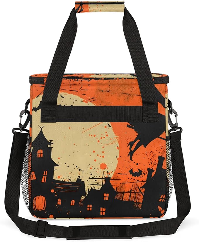 Halloween Themed Coffee Maker Carring Bag, Large Insulated Storage Organizer - Image 5