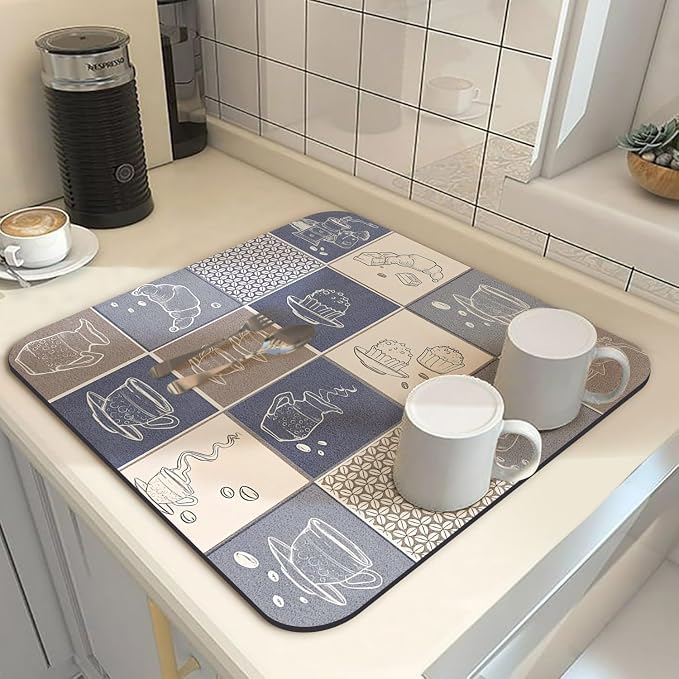 Coffee Bar Mat Rubber Dish Drying Mat - Image 2