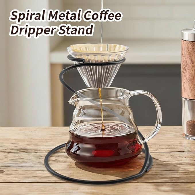Dnyta Metal Coffee Dripper Stand, Spiral Pour Over Coffee Dripper Stand Filter - Image 4
