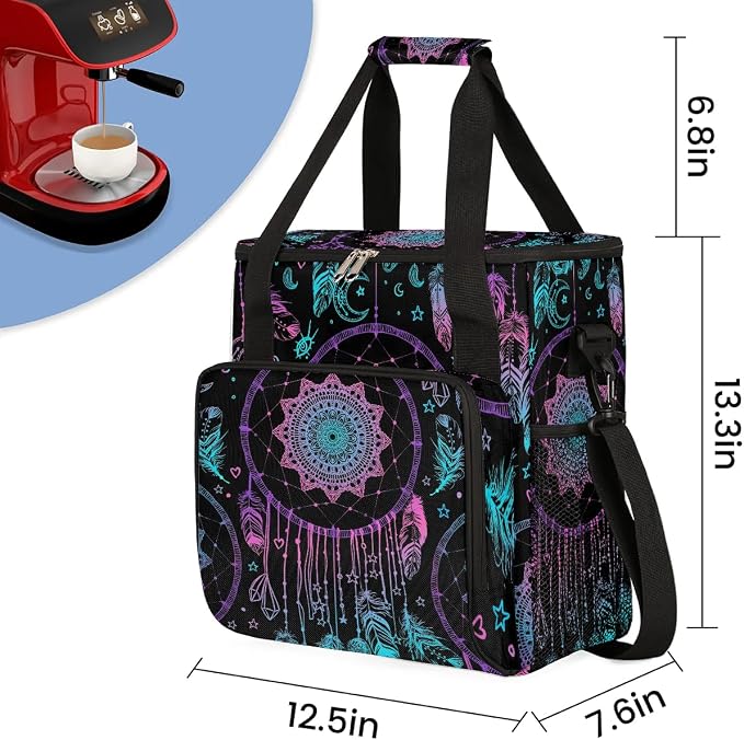 Dreamcatcher Feather Coffee Maker Carring Bag Travel Carrying Storage Tote Bag - Image 2