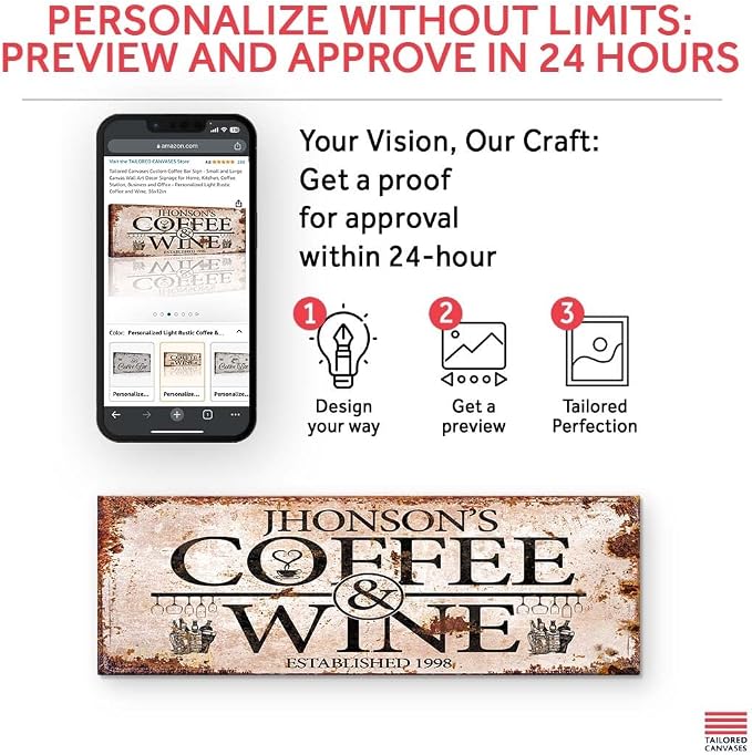 TAILORED CANVASES Custom Coffee Bar Sign - Image 4