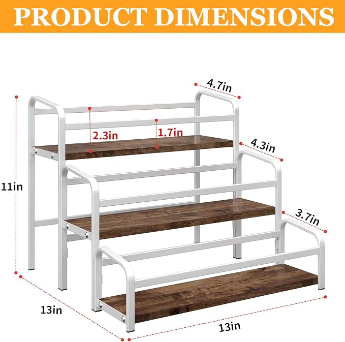 DTUQYX Coffee Syrup Organizer 3-Tier, 12 Bottles Capacity Coffee Syrup Rack - Image 2
