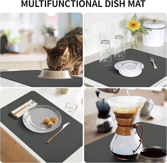 Dish Drying Mat for Kitchen Counter, 16“ x 24” Super Absorbent Kitchen Dish - Image 6