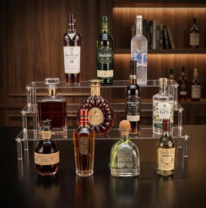 Acrylic 3-Tier Wine Rack Display Shelf, Liquor Bottle Holder and Bar - Image 3