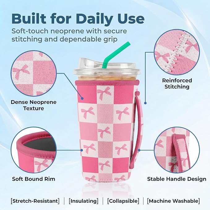 Artsocket 3 Pack Reusable Iced Coffee Sleeve - Image 4