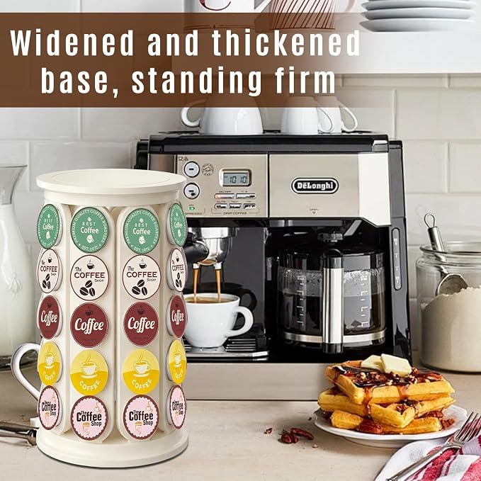K Cup Holder, Coffee Pod Storage Carousel Holder Organizer Compatible - Image 3
