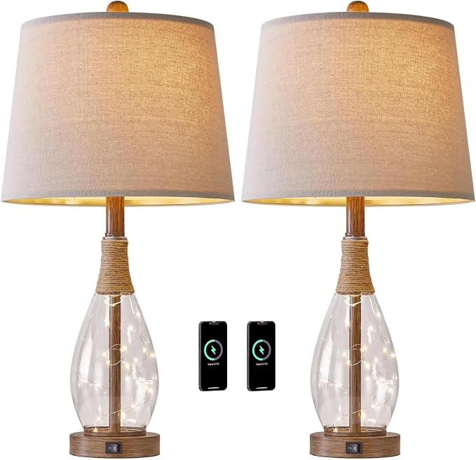 OYEARS Bedside Table Lamps Set of 2 - Image 8