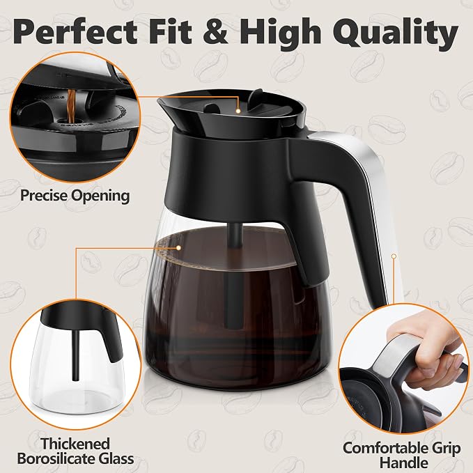 10 Cup Coffee Pot Replacement for Ninja Coffee Maker CM401, Glass Coffee Carafe - Image 4