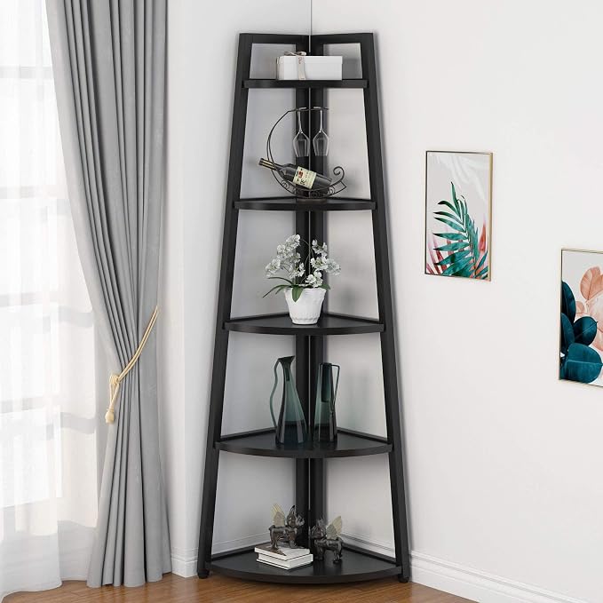Tribesigns 70 inch Tall Corner Shelf, 5 Tier Modern Corner Bookshelf Bookcase by Unknown