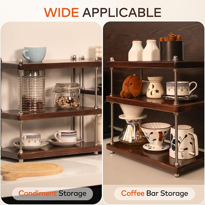 Solid Wood Coffee Station Organizer & Spice Rack - Image 7