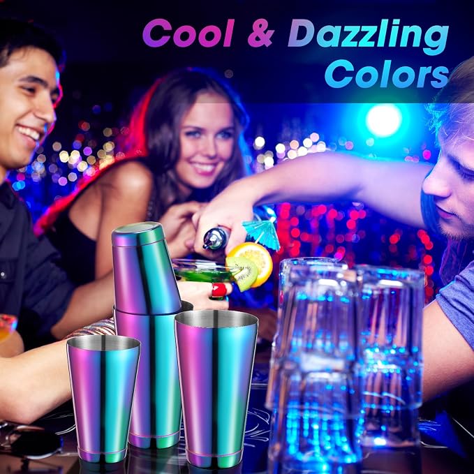 Sabary 6 Pcs Cocktail Shakers Professional Bar Shaker Boston Set Stainless - Image 7