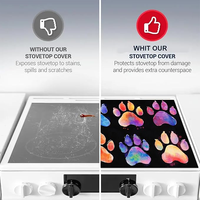 HOMETITUTE Stove Top Covers for Electric Stove 28x20 Inch Heat Resistant Glass - Image 9
