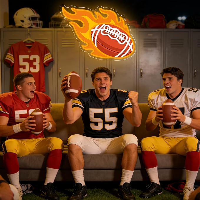 Football Neon Sign for Wall Art Decor, Football Decor for Man Cave Teens Boys - Image 3