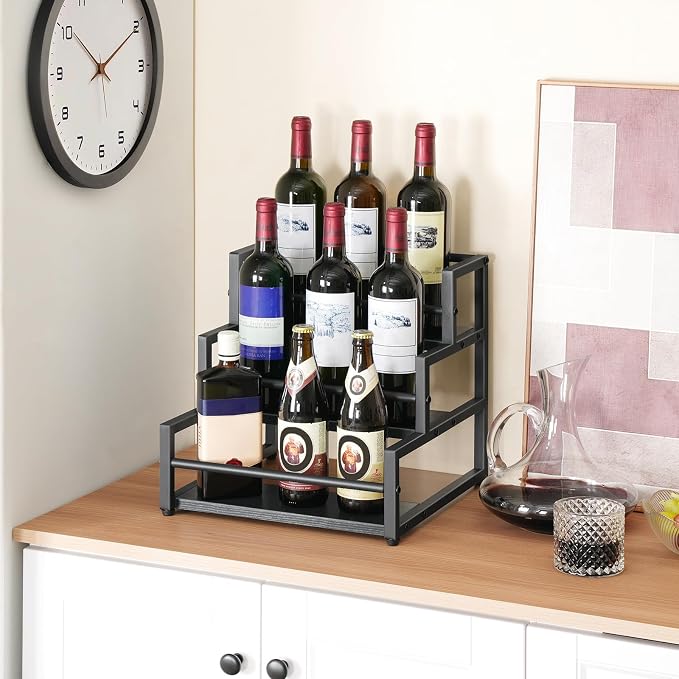 HOOBRO Coffee Syrup Rack Organizer, 3-Tier 12-Bottle Syrup Holder Stand - Image 5