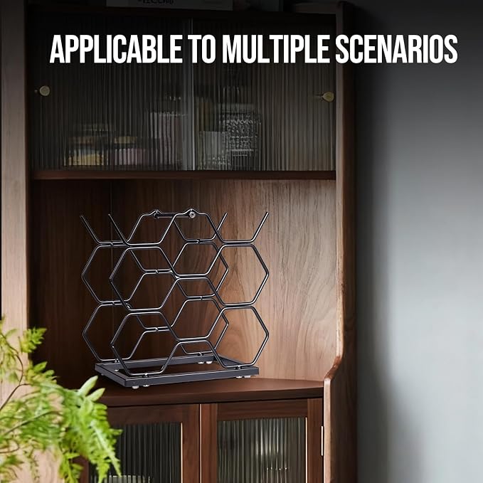 Small Wine Racks Countertop, Metal Wine Bottle Holder Modern Black - Image 7