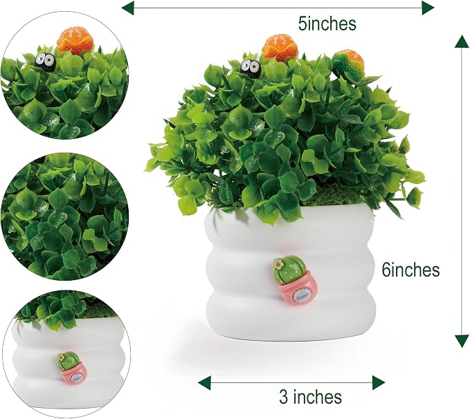 Mini Potted Fake Plants Artificial Plastic Eucalyptus Plants Centerpieces - Image 3