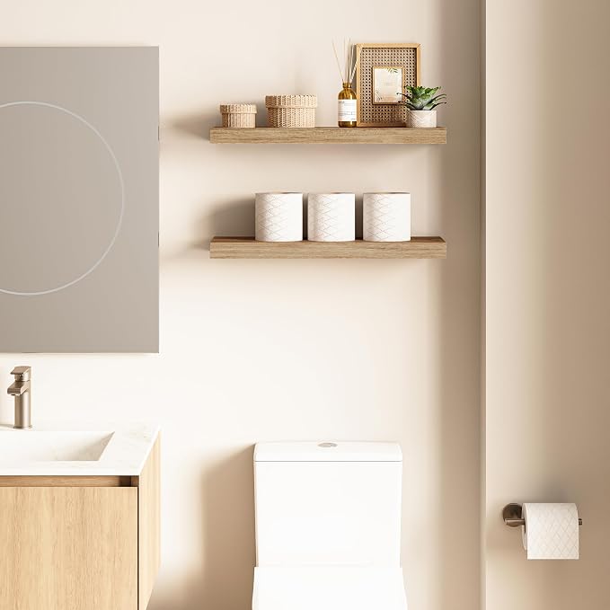 Ballucci Floating Shelf, Wood Wall Shelf - Image 6