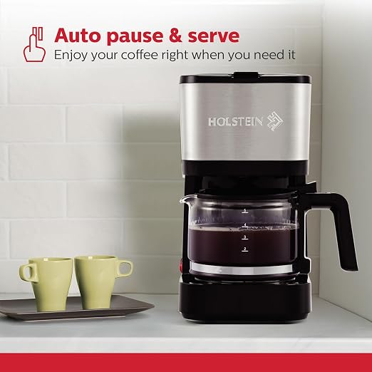 Holstein Housewares 5 Cup Coffee Maker – Compact Drip Coffee Machine - Image 3