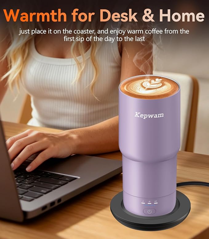 Kepwam Heated Coffee Mug Rechargeable T3, 20oz Self-Heating Travel Mug - Image 4
