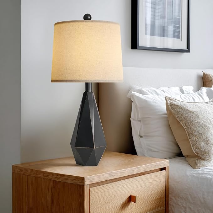 PoKat 23'' Farmhouse Table Lamps Set of 2, Modern Nightstand Lamps - Image 8