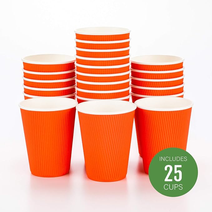 Restaurantware-12 Ounce Disposable Coffee Cups, 25 Double Wall Hot Cups - Image 2