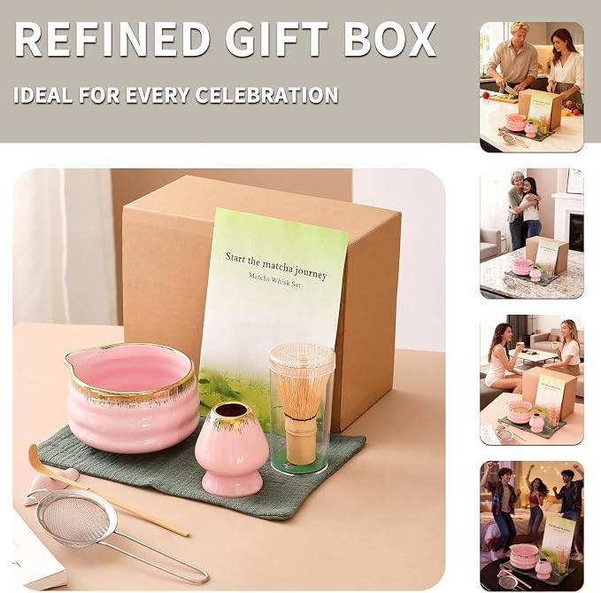 7-Piece Matcha Set: Matcha Bowl + Bamboo Whisk Kit, Ceremonial Matcha Whisk - Image 8