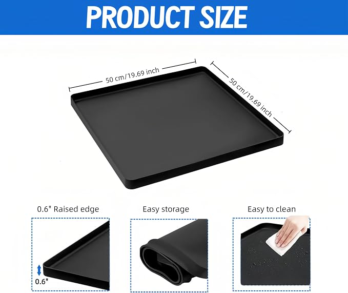 Mini Fridge Silicone Mat 19.7x19.7 Inch - Image 3