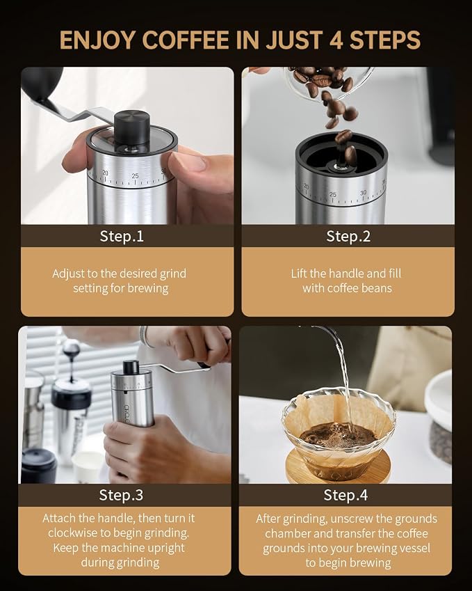CIRCLE JOY Mini Manual Coffee Grinder - Image 6