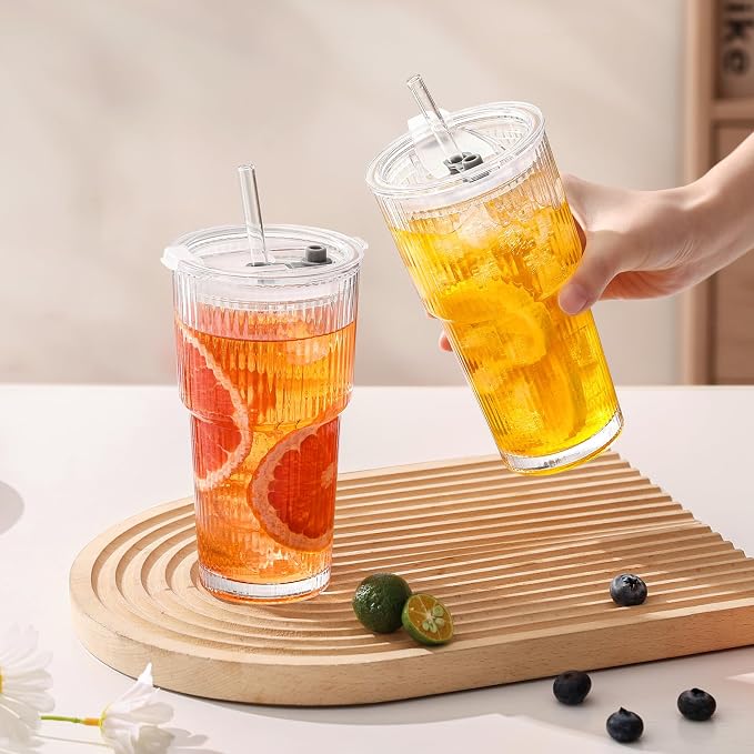 GOSCHE 20oz Ribbed Glass Tumbler - Image 8