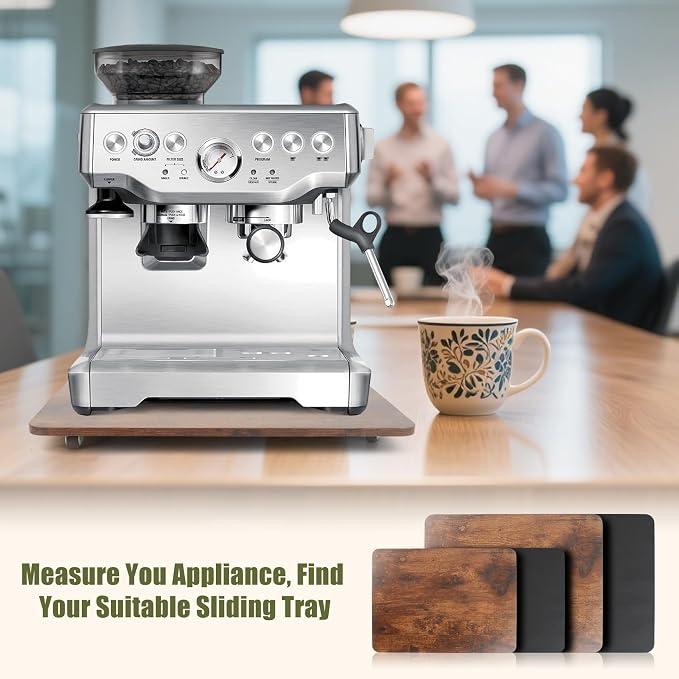 Sliding Tray for Coffee Maker, 360° Rolling Tray Appliance Slider - Image 7
